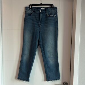 Good American Mid-Wash Cropped Jeans